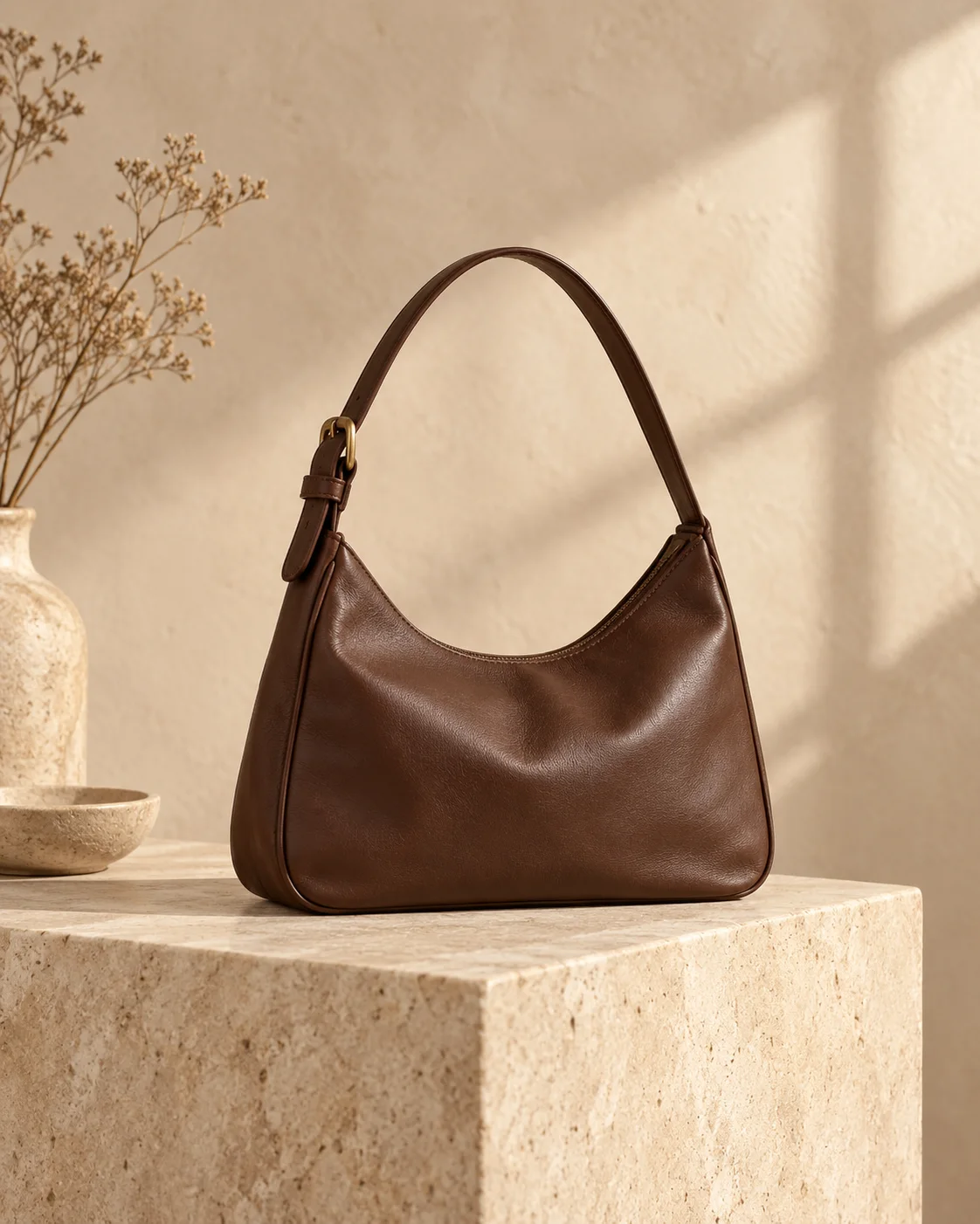 The Mini Shoulder Bag — Sample in Chocolate — generated sample concept