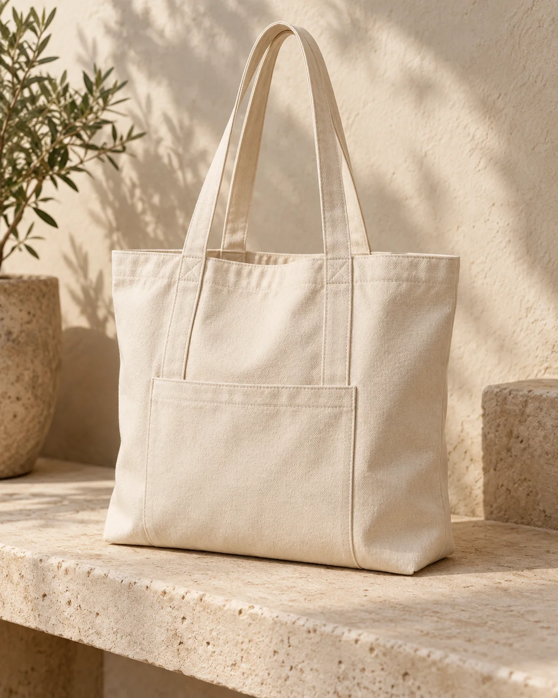 The Everyday Tote — Sample in Ecru — generated sample concept